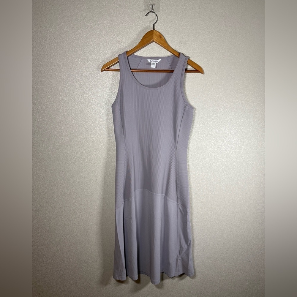 Athleta Pacifica midi dress ribbed athletic athleisure taupe small R28